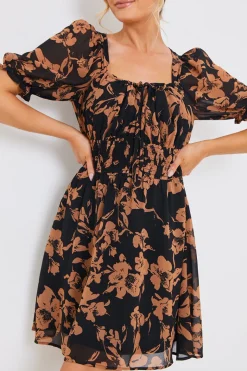 Floral Milkmaid Mini Dress