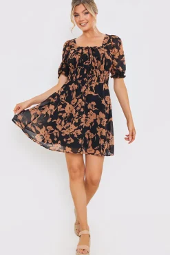 Floral Milkmaid Mini Dress