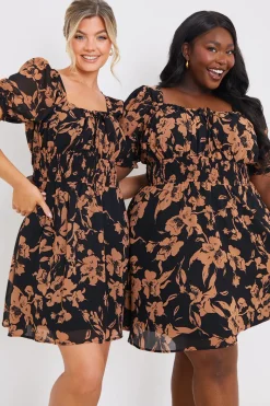 Floral Milkmaid Mini Dress