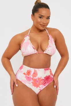 Floral Print High Waisted Bikini Bottom