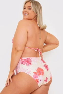 Floral Print High Waisted Bikini Bottom