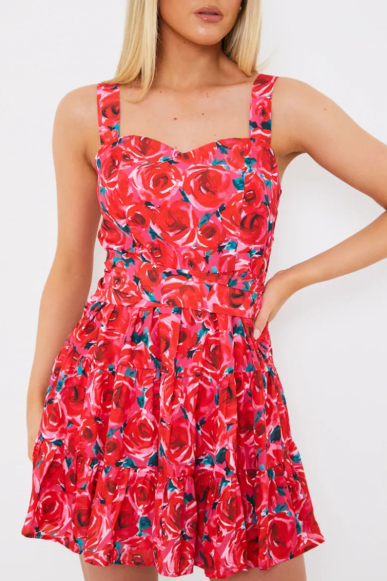 Floral Tiered Mini Dress