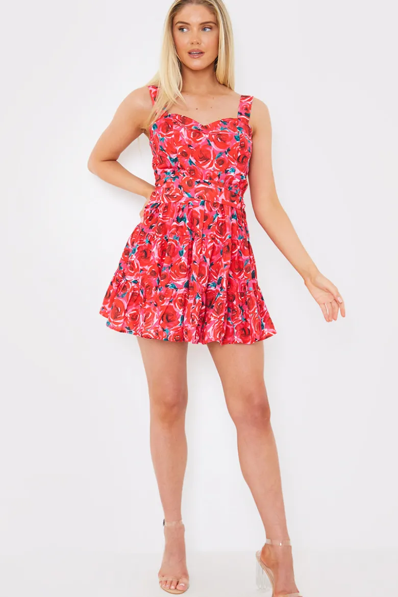 Floral Tiered Mini Dress