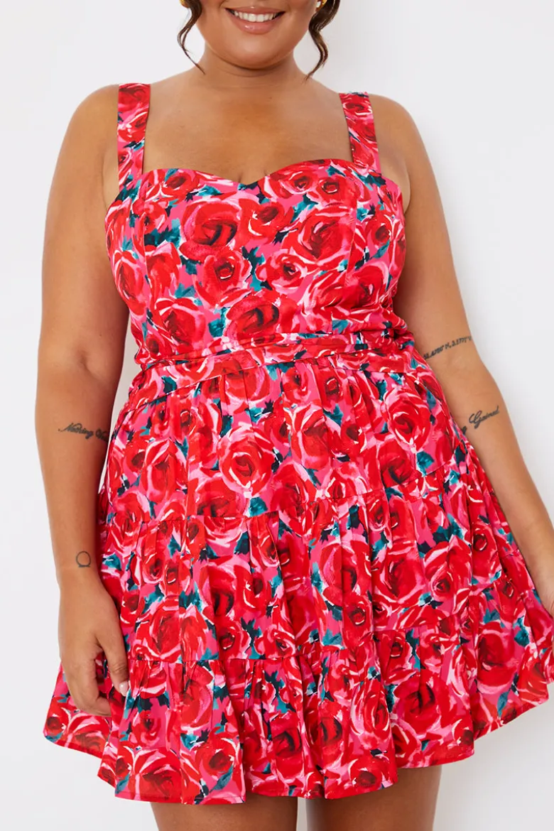 Floral Tiered Mini Dress