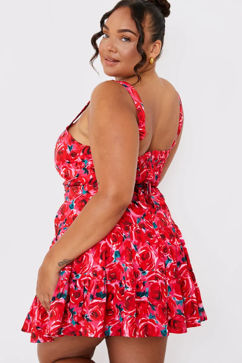 Floral Tiered Mini Dress