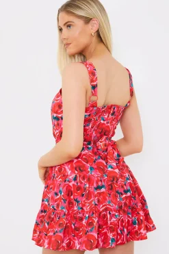 Floral Tiered Mini Dress