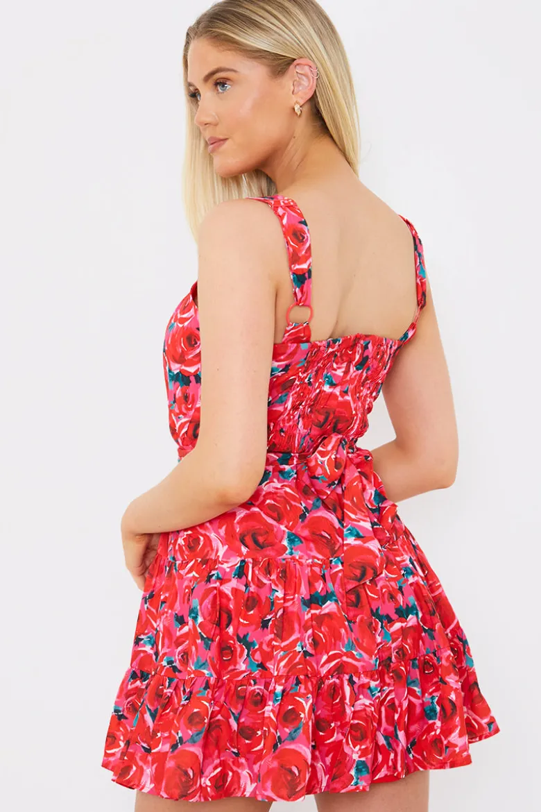Floral Tiered Mini Dress