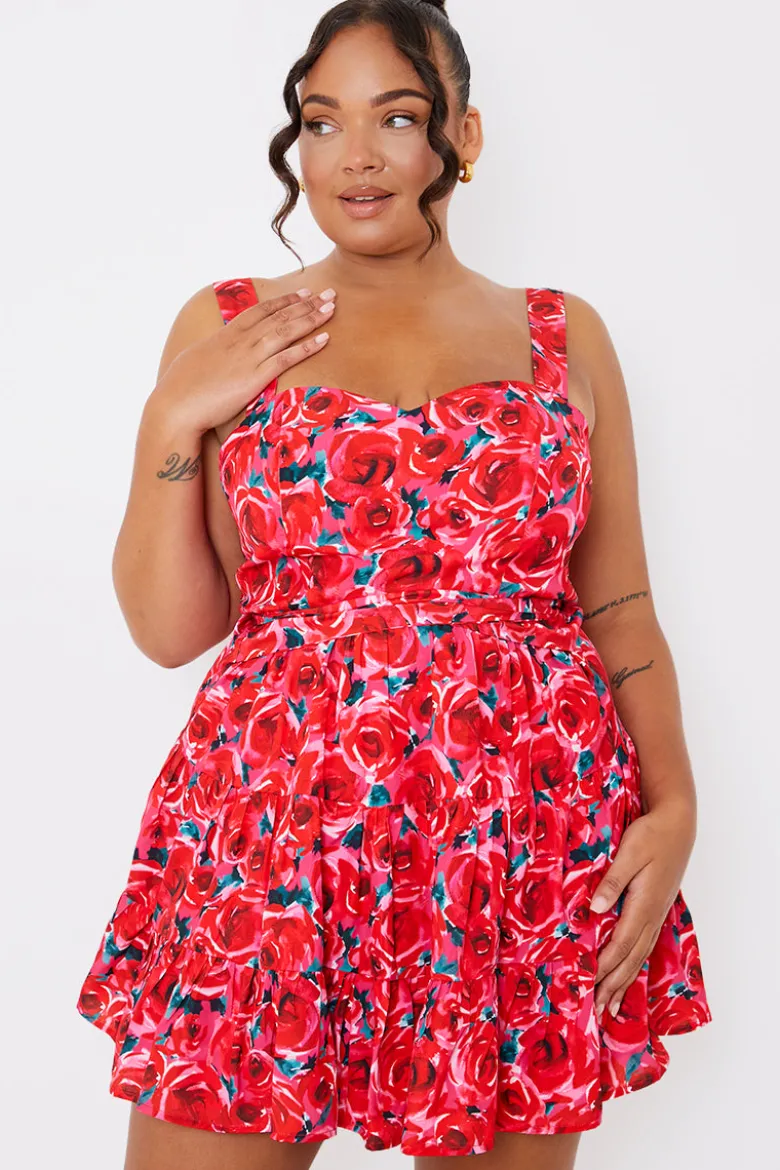 Floral Tiered Mini Dress