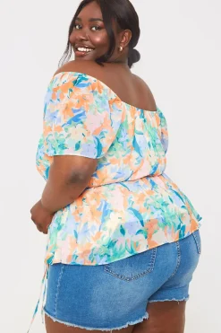 Floral Wrap Blouse