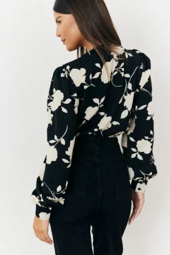 Floral Wrap Bodysuit