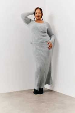 Fluffy Rib Co-Ord Midaxi Skirt