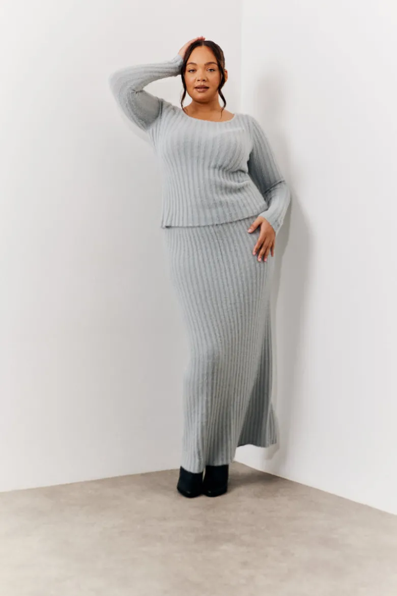 Fluffy Rib Co-Ord Midaxi Skirt