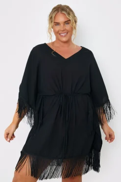 Fringe Tie Waist Beach Dress