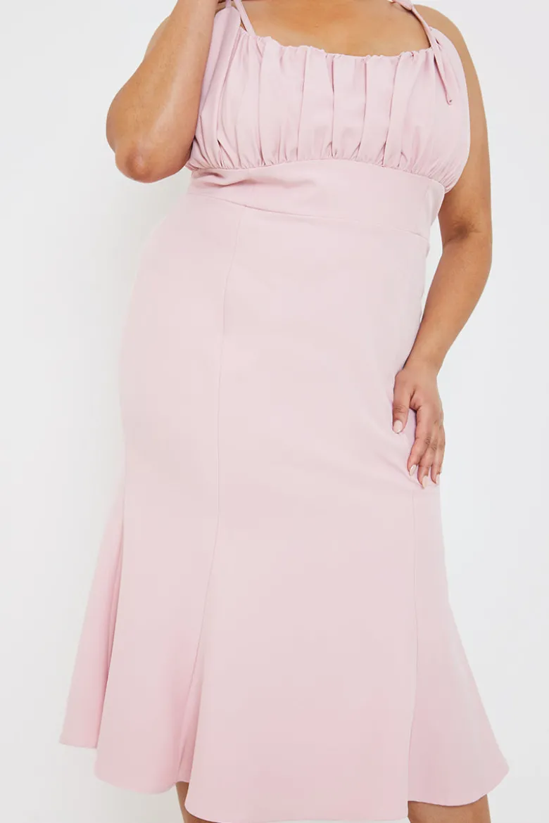 Gathered Bust Midi Dress