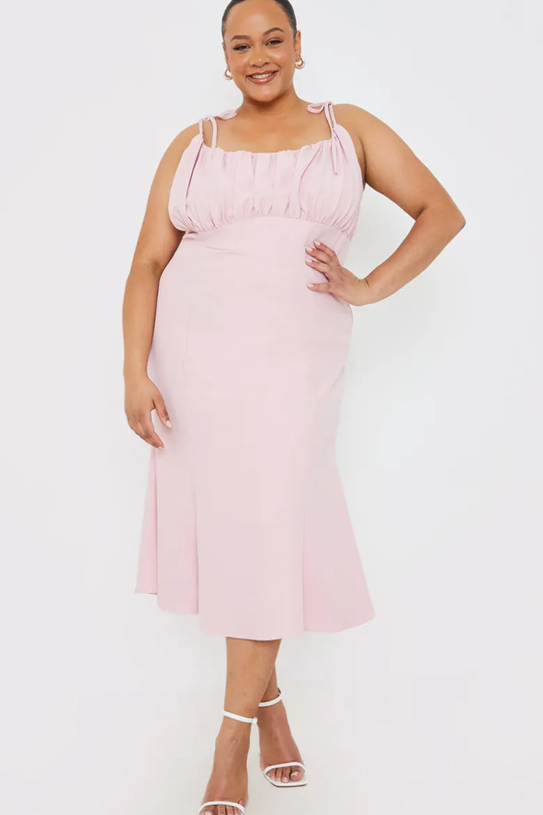 Gathered Bust Midi Dress