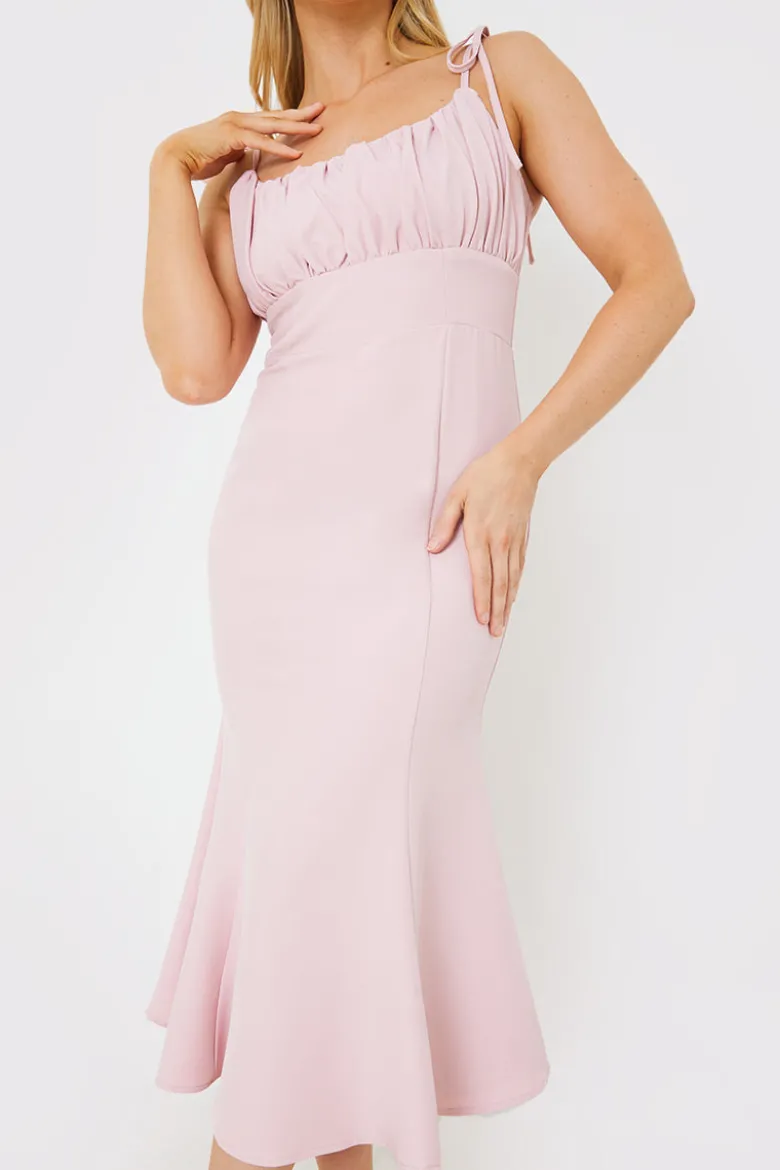 Gathered Bust Midi Dress