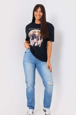 Girls Aloud Gold Slogan T-Shirt