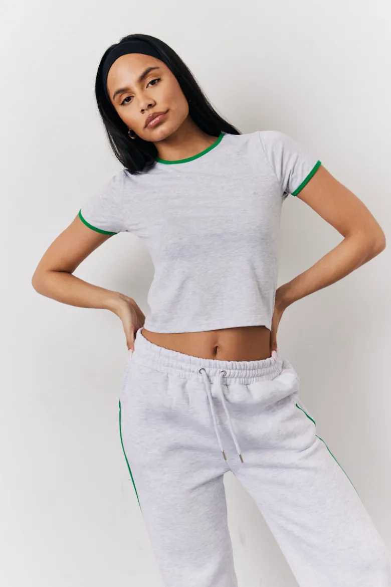 Grey Marl Fits 90's Crew Neck T Shirt