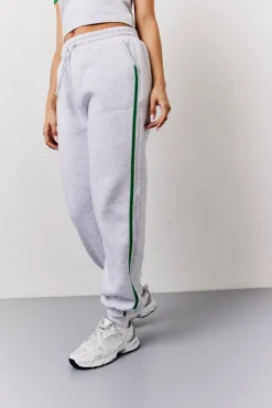 Grey Marl Fits Side Stripe Cuffed Co-Ord Jogger