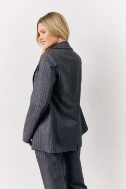 Grey Pinstripe Tailored Blazer