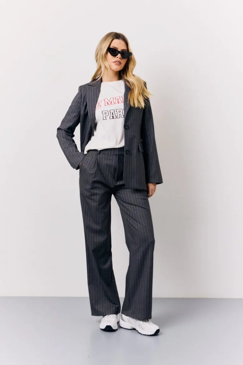 Grey Pinstripe Tailored Blazer