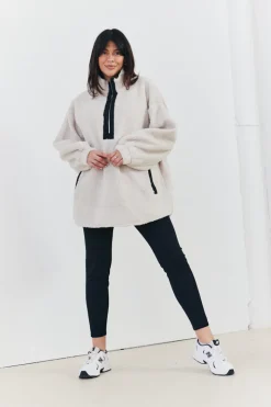 Half Zip Borg Pull Over Jacket