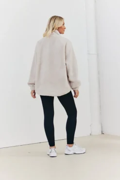 Half Zip Borg Pull Over Jacket