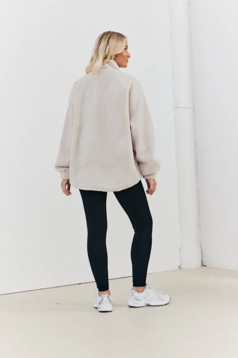 Half Zip Borg Pull Over Jacket
