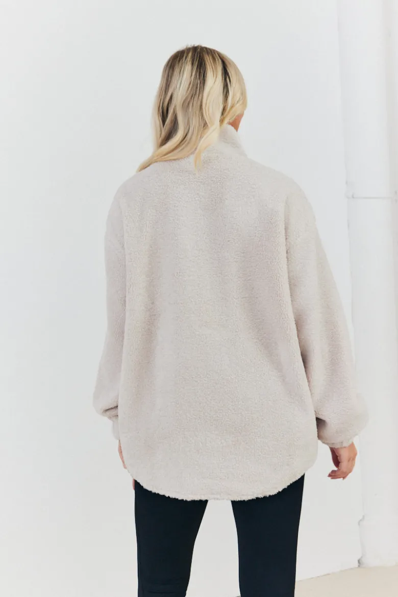 Half Zip Borg Pull Over Jacket