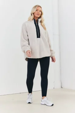 Half Zip Borg Pull Over Jacket