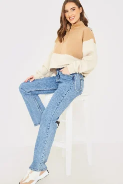 Half Zip Colour Block Toggle Sweat