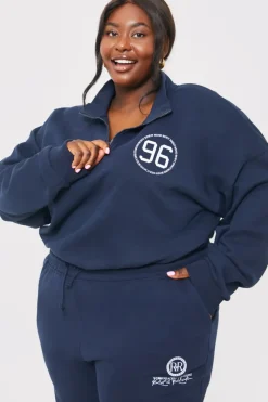 Half Zip '96' Printed Toggle Sweater
