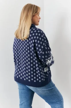 Half Zip Reindeer Fairisle Knitted Jumper