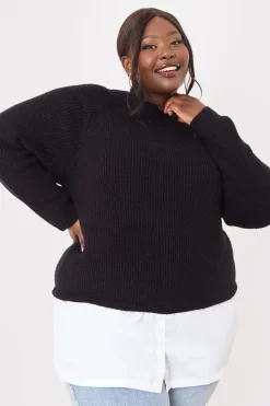 High Neck Shirt Contrast Jumper