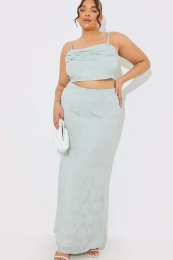 Jacquard Draped Cami Co-Ord Crop Top
