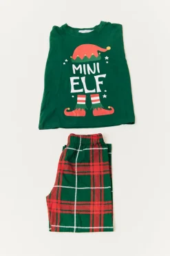 Kids Elf Print Matching Family Pyjama Set