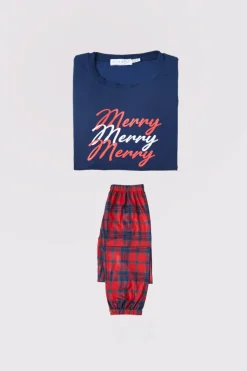 Kids 'Merry' Tartan Print Matching Family PJ Set