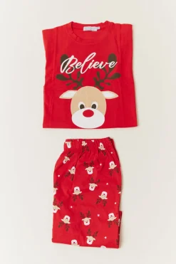 Kids Reindeer Print Matching Family Pyjama Set