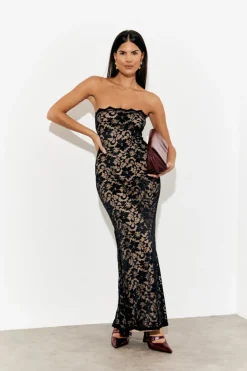 Lace Bandeau Maxi Dress
