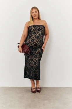 Lace Bandeau Maxi Dress