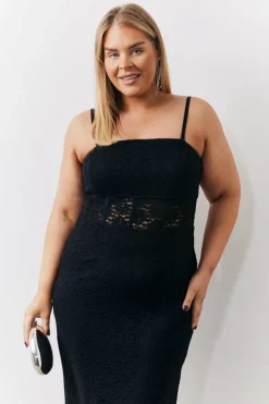 Lace Bandeau Midi Dress