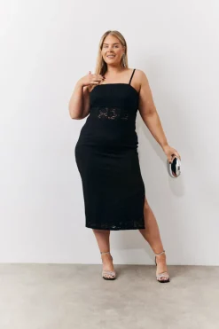 Lace Bandeau Midi Dress