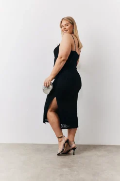 Lace Bandeau Midi Dress
