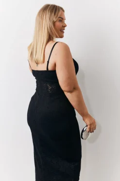 Lace Bandeau Midi Dress