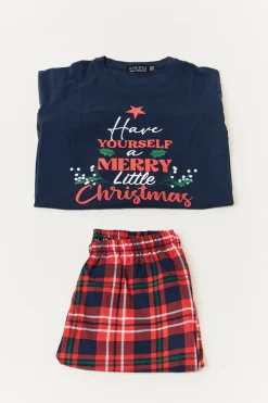 Ladies Slogan Print Matching Family Pyjama Set