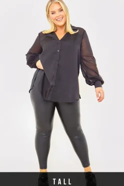 Leather Look Snake Leggings