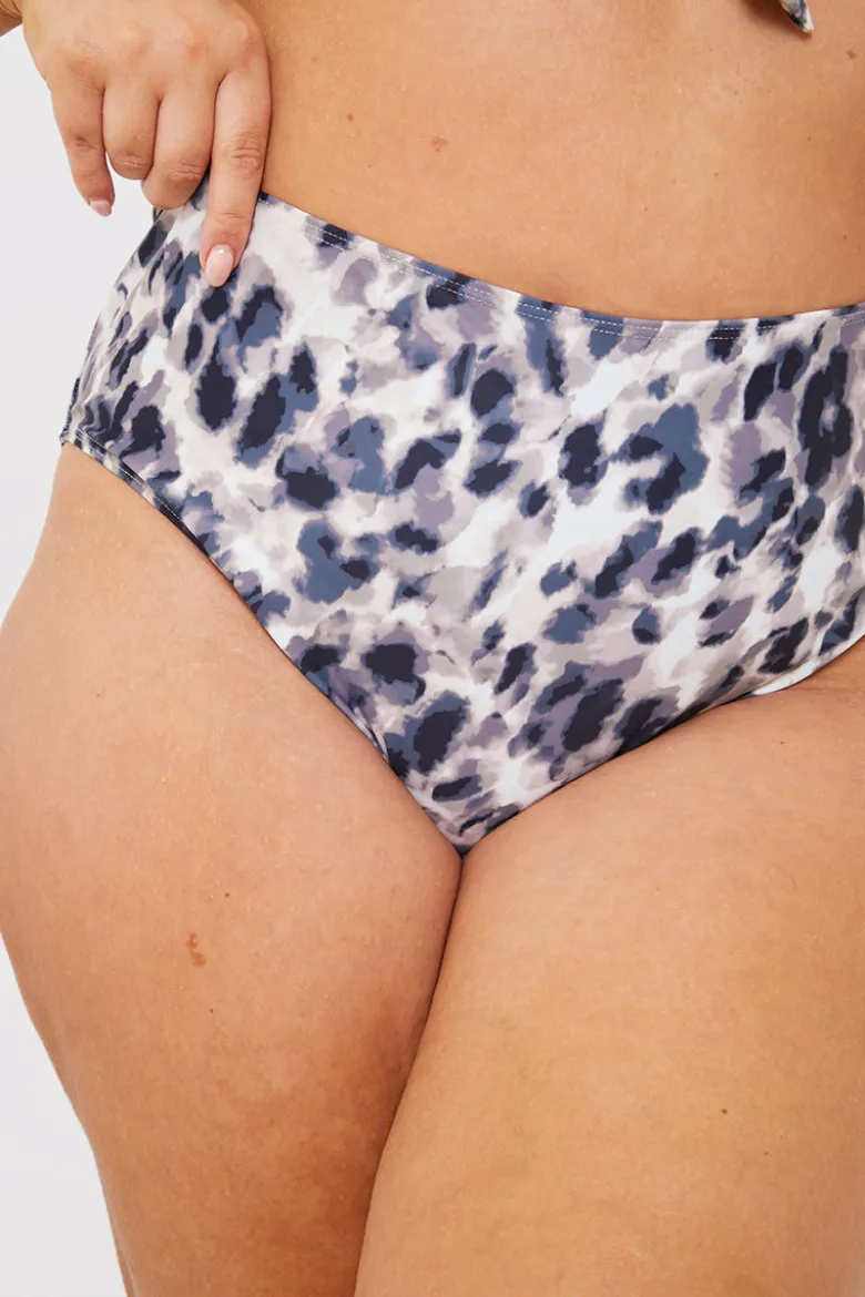 Leopard Print Control High Waisted Bikini Bottoms