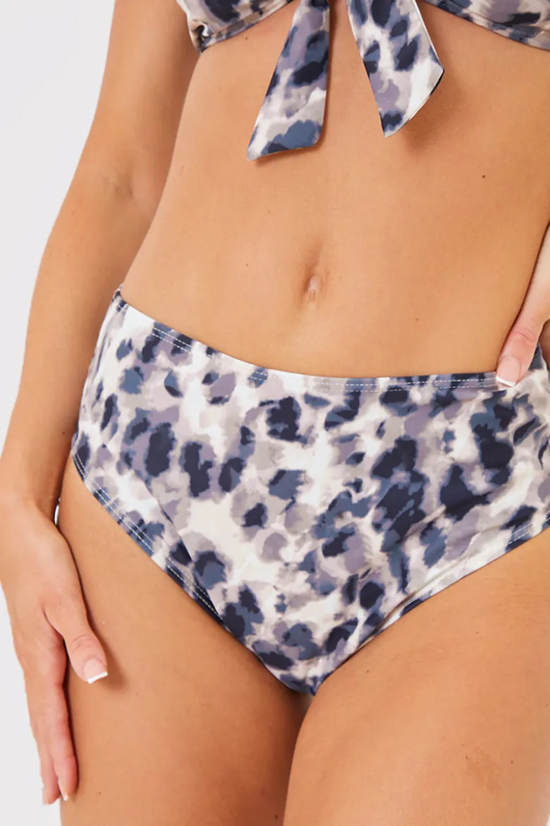 Leopard Print Control High Waisted Bikini Bottoms