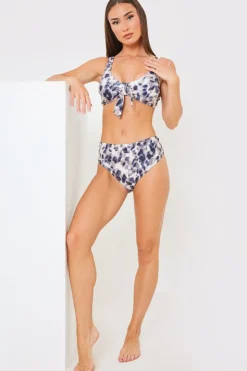 Leopard Print Control High Waisted Bikini Bottoms