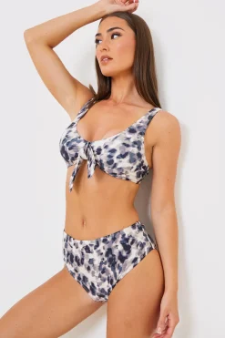 Leopard Print Control High Waisted Bikini Bottoms